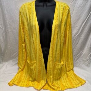 LuLaRoe Yellow Patterned Cardigan